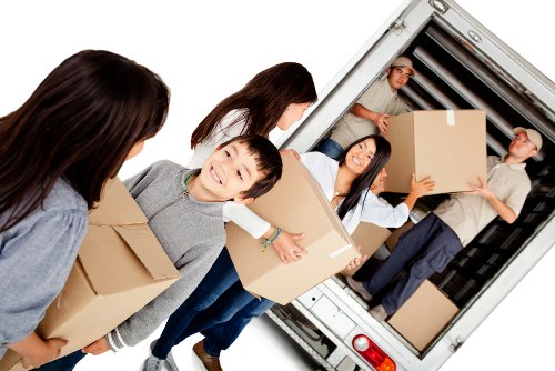 Removal van ready for a local move in Lambeth