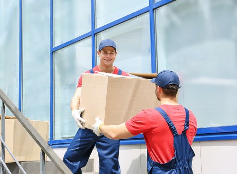 Furniture and boxes being moved during a Lambeth house move