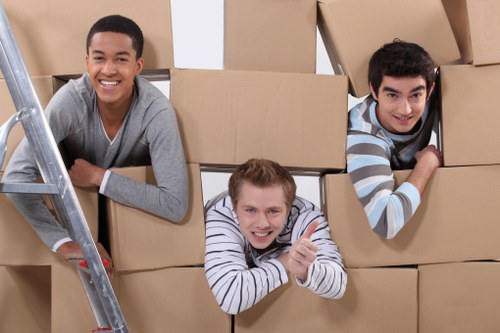 Local moving transport in Lambeth with boxes ready for delivery