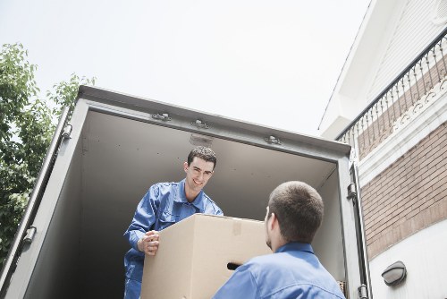 Packed boxes and furniture prepared for a Lambeth moving day
