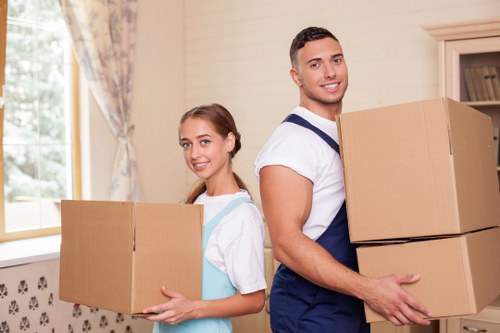Office relocation in Lambeth with desks and equipment being moved