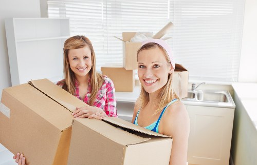 Household furniture and boxes prepared for a Lambeth move
